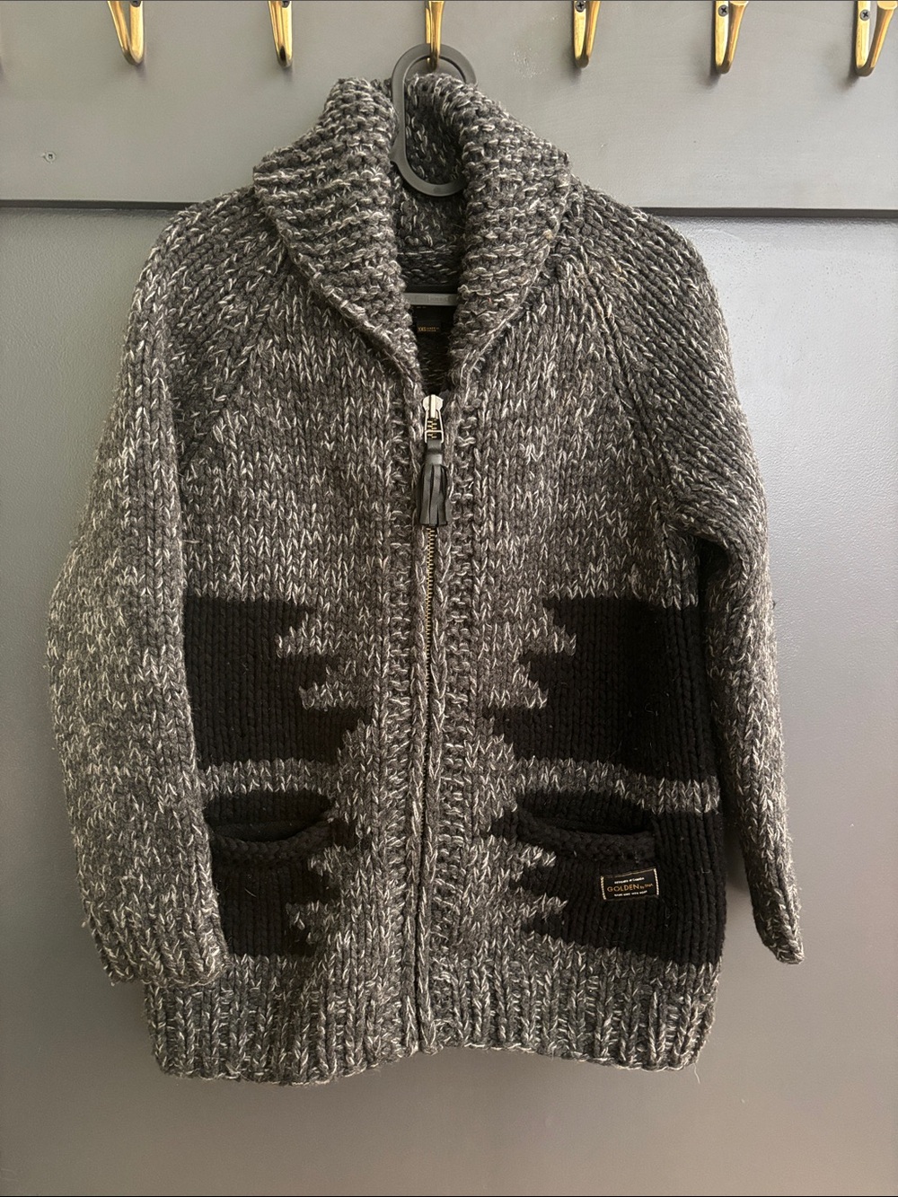 Aritzia Golden by TNA Chunky Wool Zip Cardigan Sweater Grey XXS